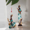 Escultura africana sentada Azul Nairobi 15x10x22 cm