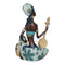Escultura africana sentada Azul Nairobi 15x10x22 cm