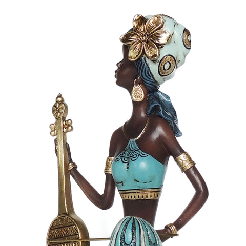 Escultura africana sentada Azul Nairobi 15x10x22 cm