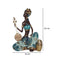 Escultura africana sentada Azul Nairobi 15x10x22 cm