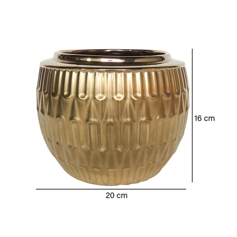 Jarrón Oro Deluxe 19.5X19.5X15.5 cm