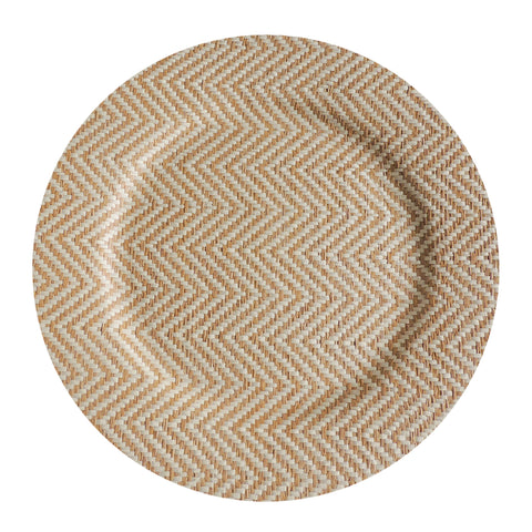 Base de Plato Tejido Beige Botanical 33 x 33 x 1.7 cm