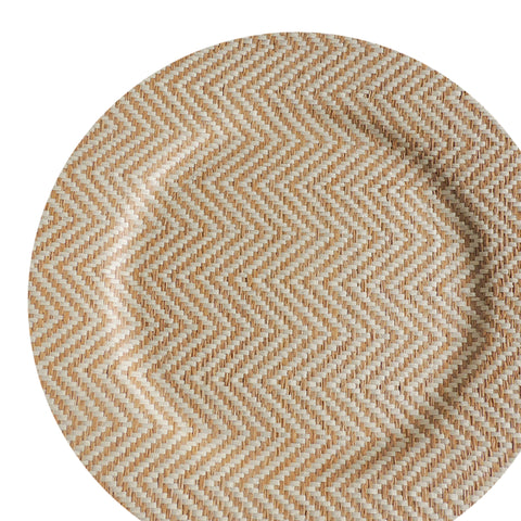 Base de Plato Tejido Beige Botanical 33 x 33 x 1.7 cm