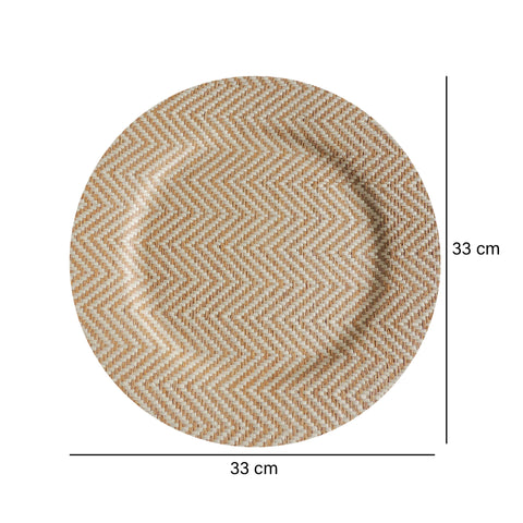 Base de Plato Tejido Beige Botanical 33 x 33 x 1.7 cm
