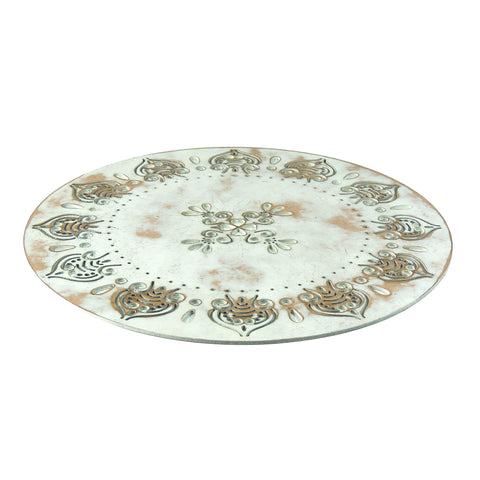 Base de mesa Blanco Mándala 38 x 38 x 0.3 cm