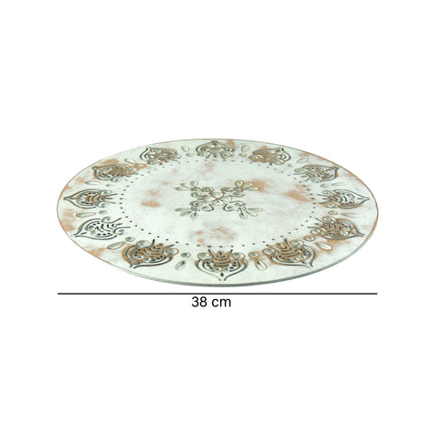 Base de mesa Blanco Mándala 38 x 38 x 0.3 cm