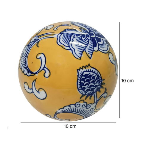 Esfera Flores Amarillo Han 10X10 cm