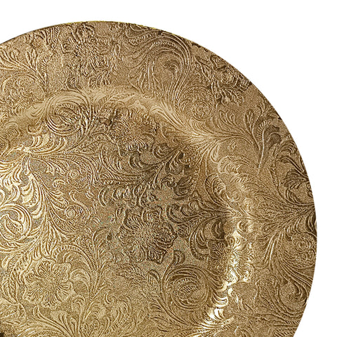 Base de Plato Flores Oro Botanical 33 x 33 x 1.7 cm