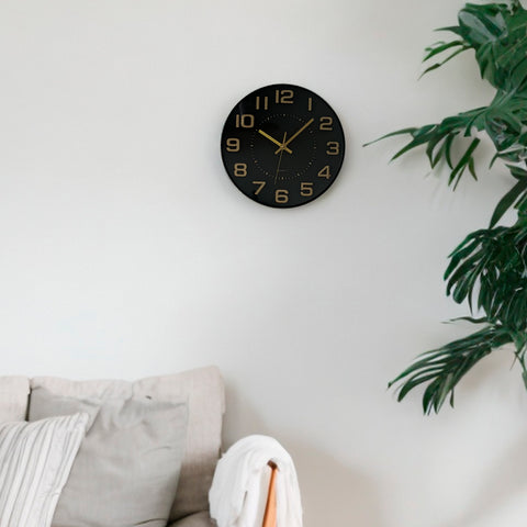 Reloj Negro Suiza 30.5 x 30.5 cm