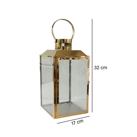 Farol Metal Oro Milan 17x32 cm