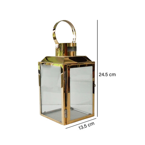 Farol Metal Oro Milan 13.5x24.5 cm