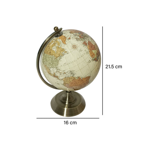 Escultura mapamundi Beige Atlas 16x14.5x21.5 cm