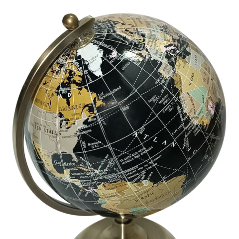 Escultura mapamundi Negro Atlas 16x14.5x21.5 cm