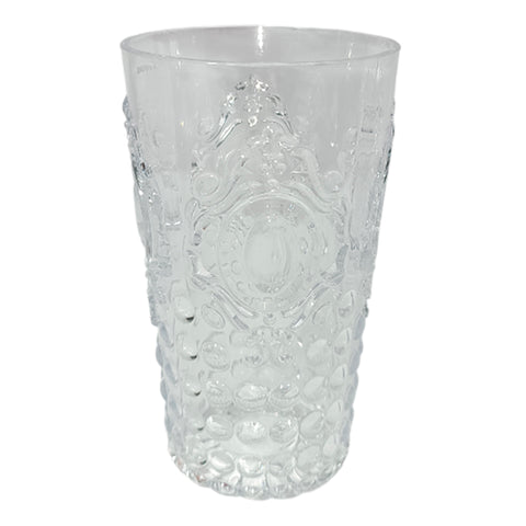 Vaso Arabesco Grande Plástico en Transparente y Gris 9.2X15.2 cm