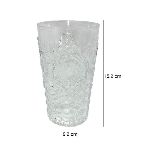 Vaso Arabesco Grande Plástico en Transparente y Gris 9.2X15.2 cm