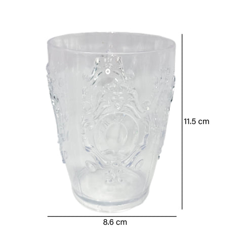 Vaso Arabesco Peq Plástico en Transparente y Gris 8.6X11.5 cm