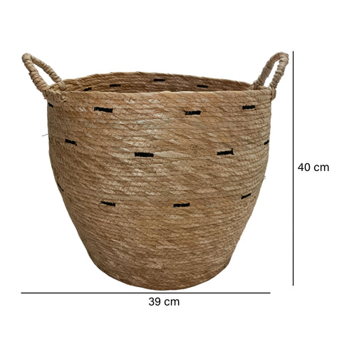 Cesta Tejida Beige Oporto 39x40 cm