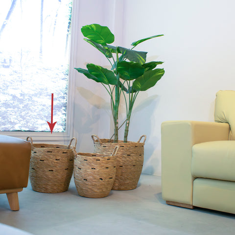 Cesta Tejida Beige Oporto 34x36 cm