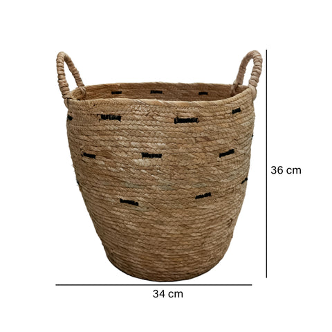 Cesta Tejida Beige Oporto 34x36 cm