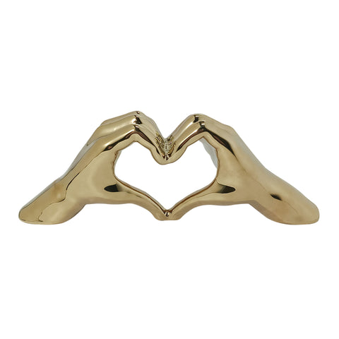 Escultura manos corazón Oro Reffinato 30  x 11 cm