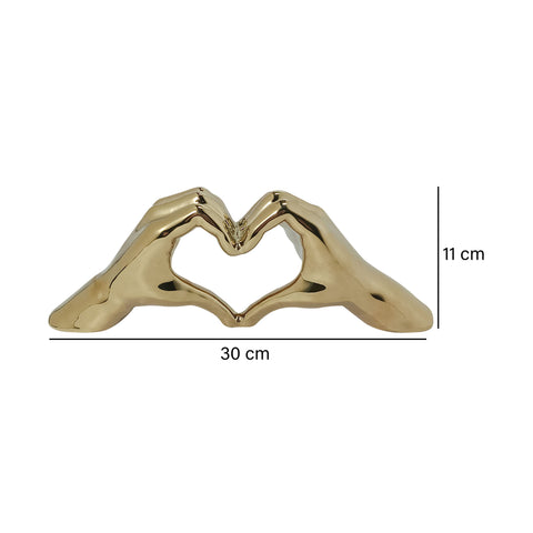 Escultura manos corazón Oro Reffinato 30  x 11 cm