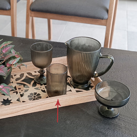 Vaso lineas vidrio Gris Baccarat 8x8x12.8 cm