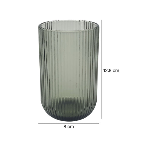 Vaso lineas vidrio Gris Baccarat 8x8x12.8 cm