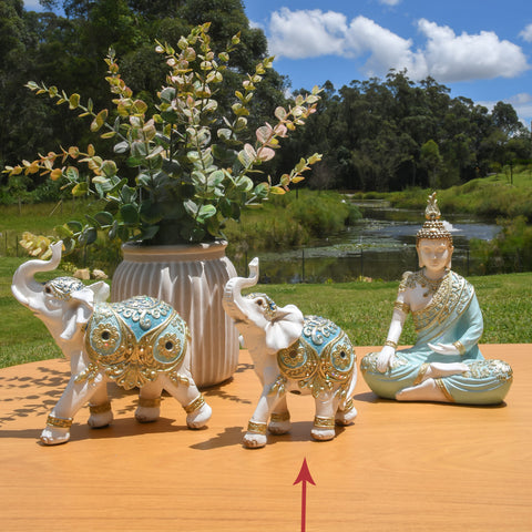 Escultura Elefante Azul  Arya 14x6x16 cm