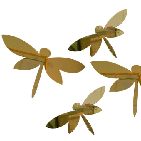 Apliques Set X6 Libelulas Oro 23 x 12 cm