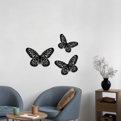 Apliques Set X3 Mariposa Negro
