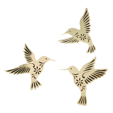 Apliques Set X3 Colibrí Oro 18 x 20 cm