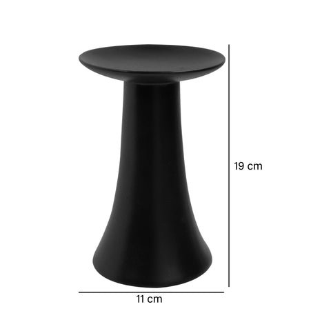 Candelabro pequeño Negro Nara 11 x 11 x 19 cm