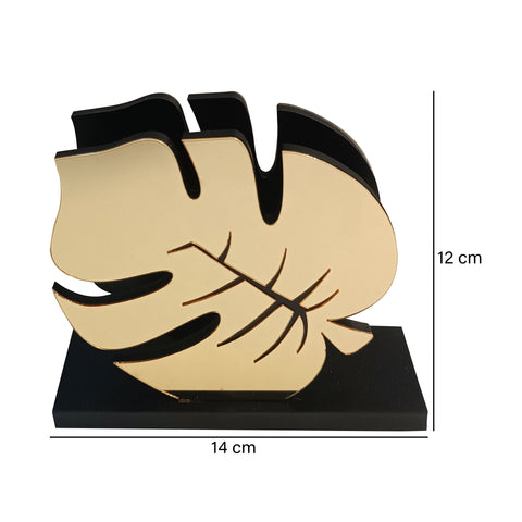Servilletero hoja balazo Oro Folya 14 x 7 x 12 cm