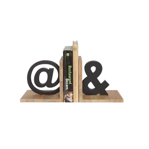Apoya libros simbolos Negro 15.9 x 10 x 15.9 cm