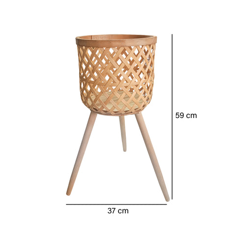 Matera tejida Beige Iraca 27 x 27 x 58 cm