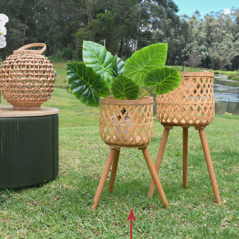 Matera tejida Beige Iraca 23 x 23 x 49 cm