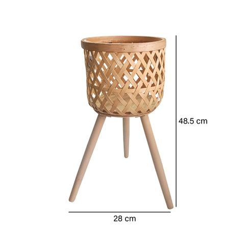 Matera tejida Beige Iraca 23 x 23 x 49 cm