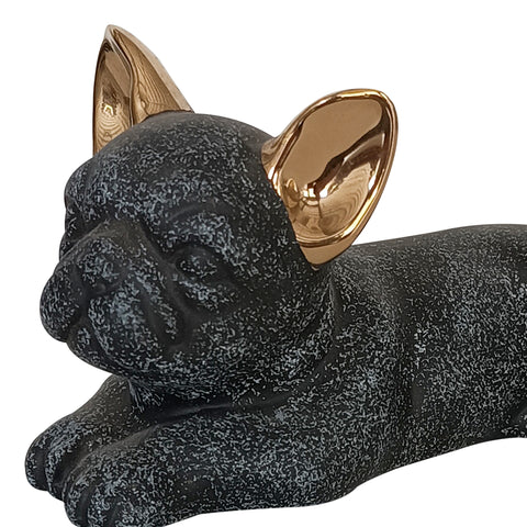 Escultura perro parado Negro Seul 16 x 9 x 16 cm