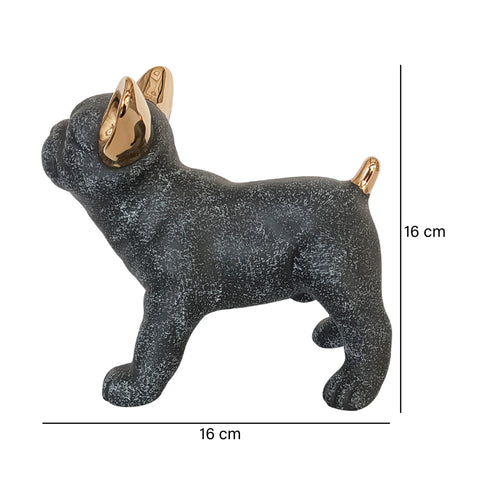 Escultura perro parado Negro Seul 16 x 9 x 16 cm