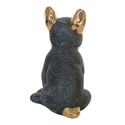 Escultura perro sentado Negro Seul 11 x 9 x 16 cm
