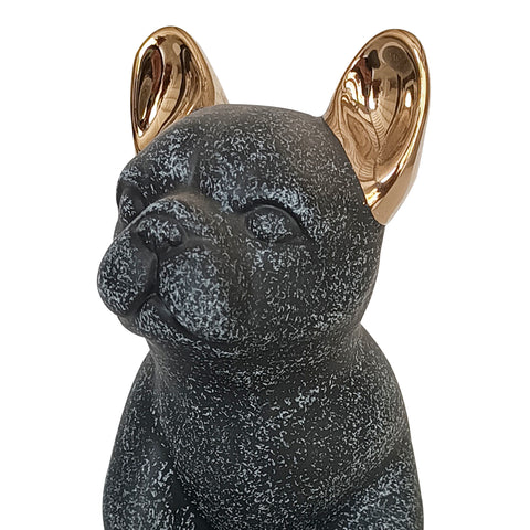 Escultura perro sentado Negro Seul 11 x 9 x 16 cm