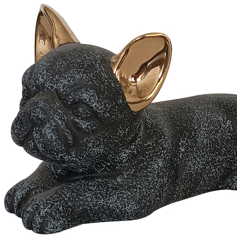 Escultura perro sentado Negro Seul 20 x 10 x 10 cm