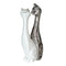 Escultura Gatos Blanco Plata Aspen 12 x 8 x 29.5 cm