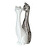 Escultura Gatos Blanco Plata Aspen 12 x 8 x 29.5 cm