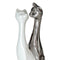 Escultura Gatos Blanco Plata Aspen 12 x 8 x 29.5 cm