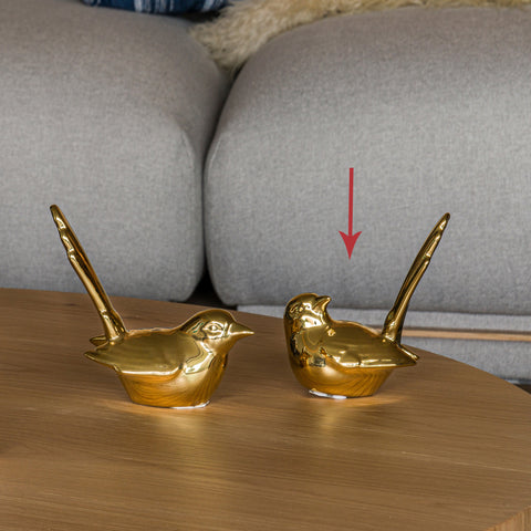 Escultura Pájaro Oro Seul 12 x 7 x 14 cm