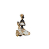Escultura africana sentada Blanco oro Nairobi 14x9x22.5 cm