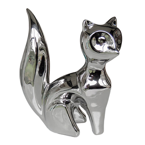 Escultura Zorro Plata Malawi 15 x 6 x 18 cm