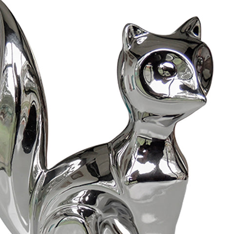 Escultura Zorro Plata Malawi 15 x 6 x 18 cm