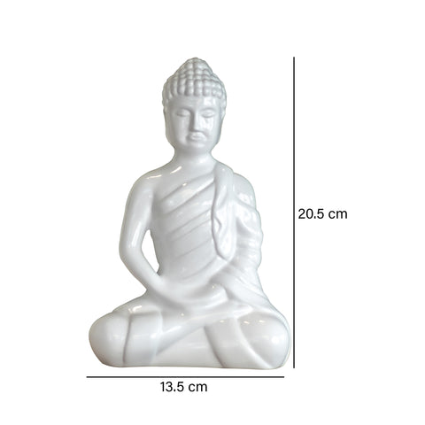 Buda Sentado Blanco 13.5X20.5Cm